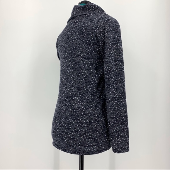 Kaileigh Gayle Blue Micro Polka Dot Cowl Neck Sweater, Small - Picture 8 of 16